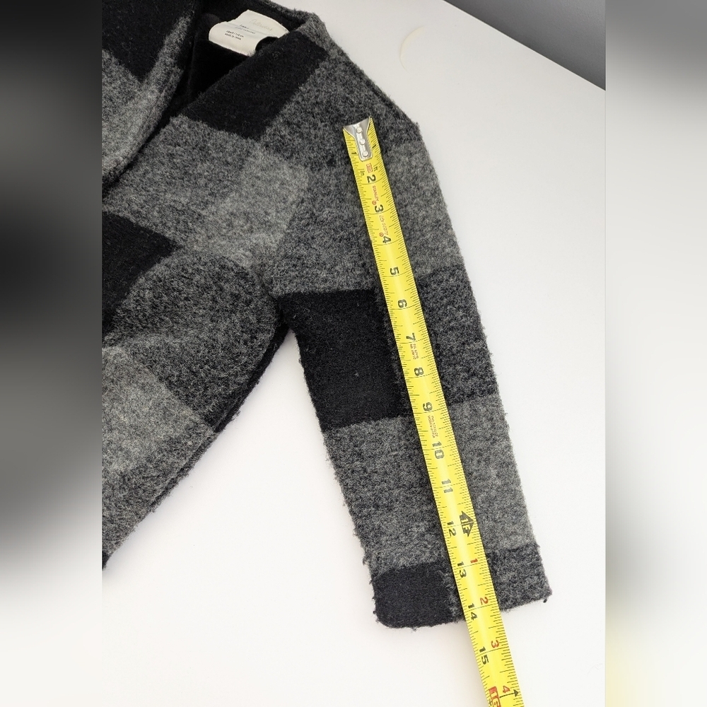 Zara Kids (Size 6) Black & Gray Checkered Wool Blend Jacket w/Faux-Fur Lining - Picture 11 of 16